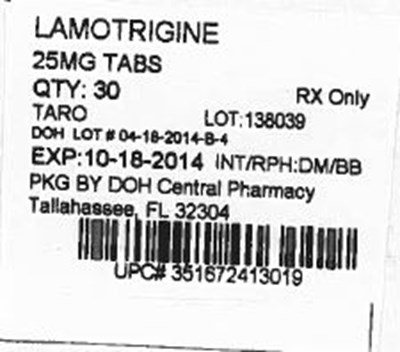 Label Image For 25mg (Lamotrigine 25mg)